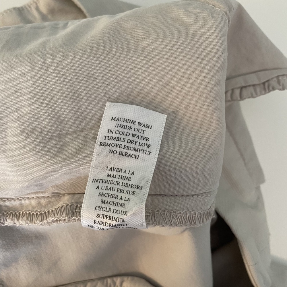 Frank & Eileen Wicklow Cotton Chino Crop Pants Khaki Sz 6 Stretch Raw Hem Casual - Picture 8 of 11